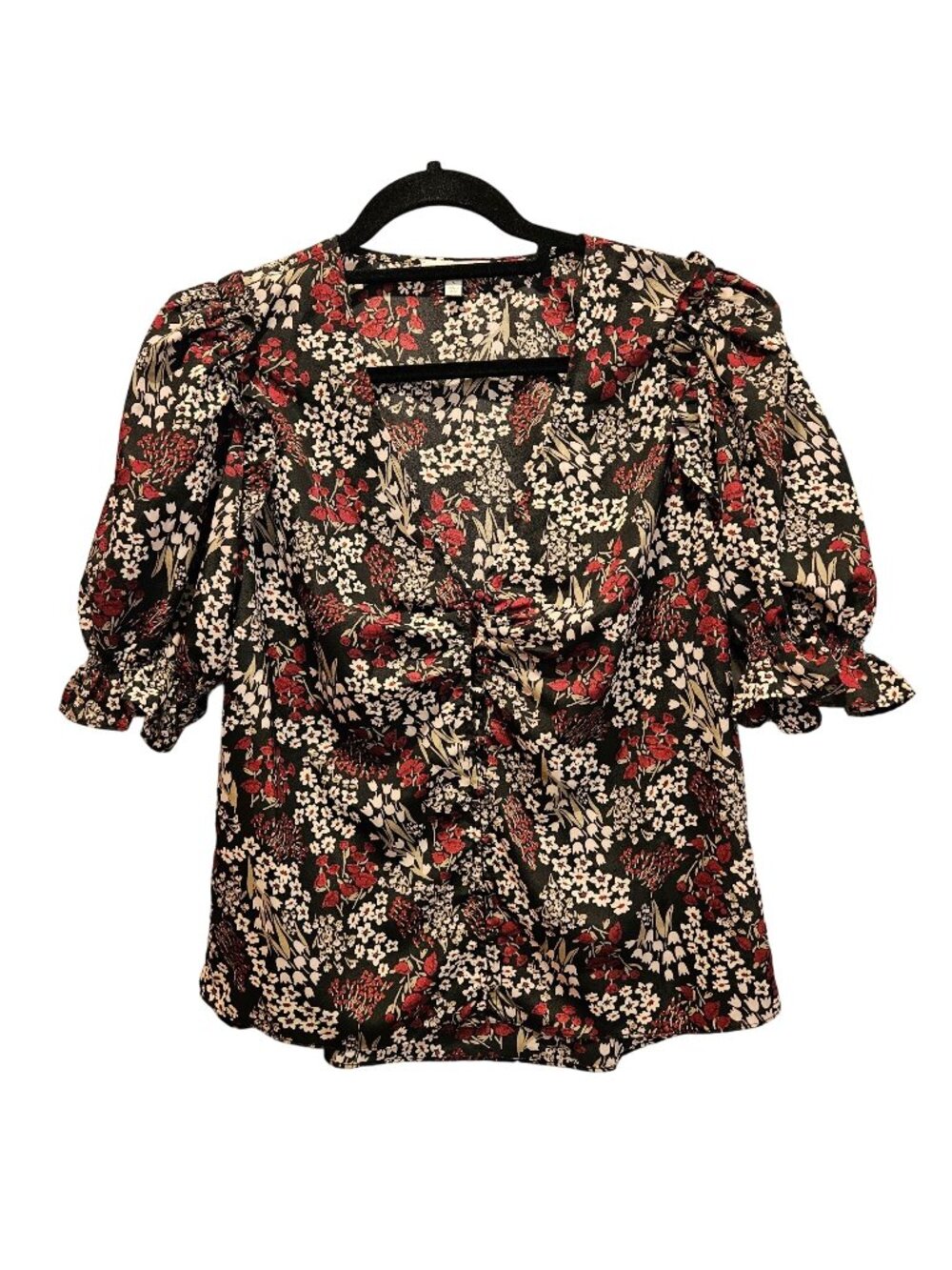 Joie Blouse Womens S peasant Prairie Career floral ruffle preppy school city chi